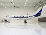 customized resin floor in jet hangar