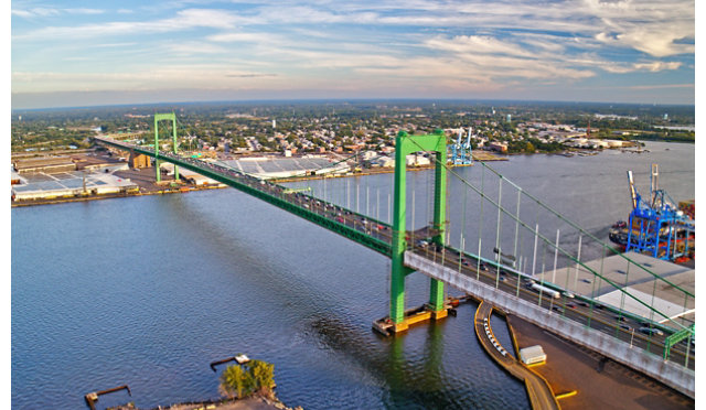 Walt Whitman bridge covered with Sherwin-Williams coatings