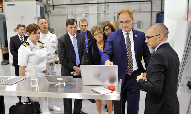 A large group presentation at the company’s Warrensville, Ohio, R&D lab.