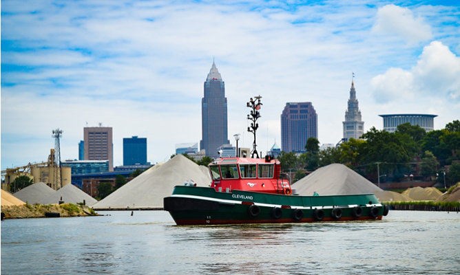 A tug bot from the Great Lakes Towing Company