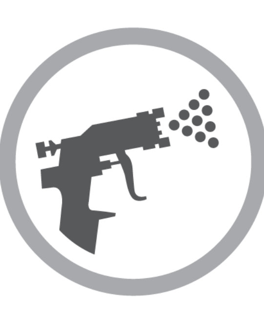 High performance application spray icon