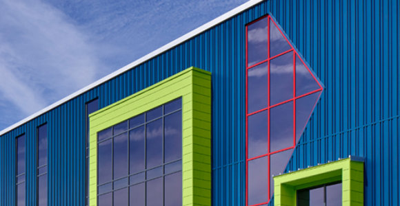 Photograph of a commercial office featuring a Sherwin-Williams Solar reflective coating