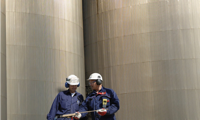 Engineers at a water treatment plant