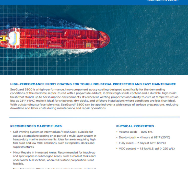 SeaGuard 5800 Sell Sheet Cover Image