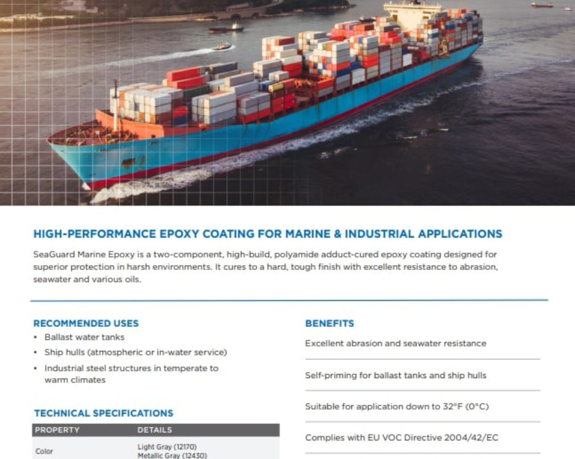 SeaGuard Marine Epoxy Sell Sheet