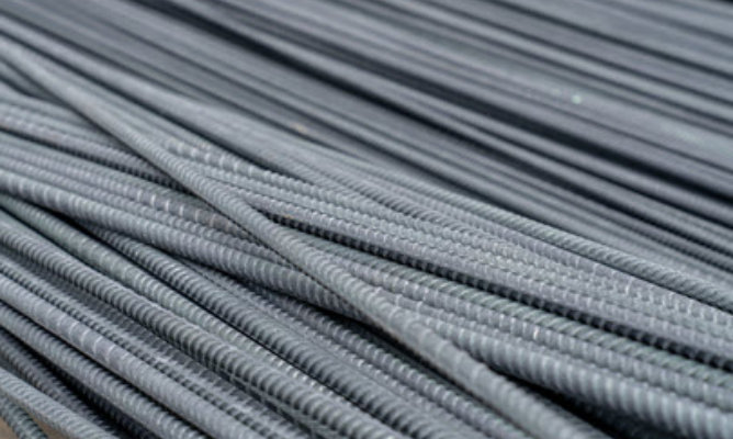 Image of rebar coated in Sher-Bar TEC black coating