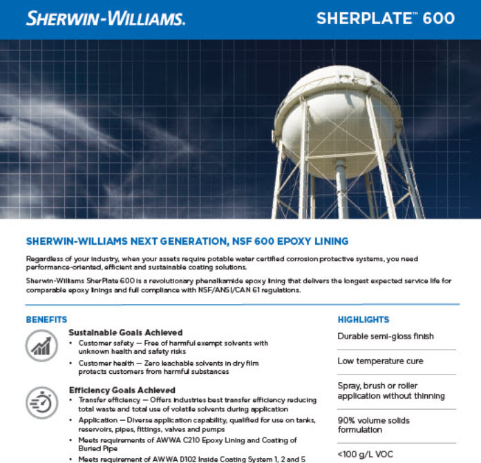 First page of Sherplate 600 brochure