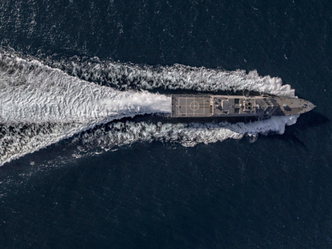 USS Cleveland aerial view
