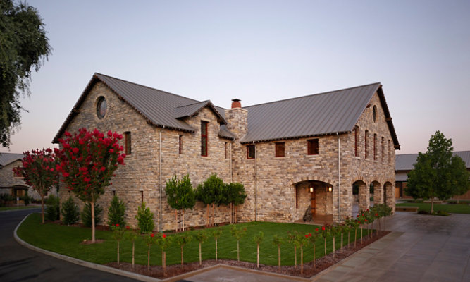 Angled view of Silver Oak Wine Cellar's building