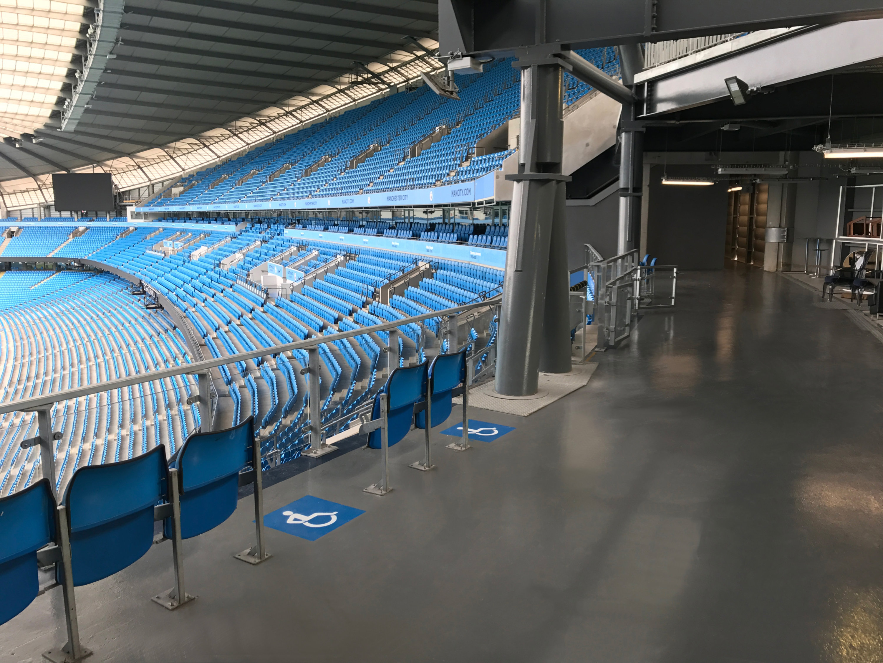 Resin floor in stadium concourse