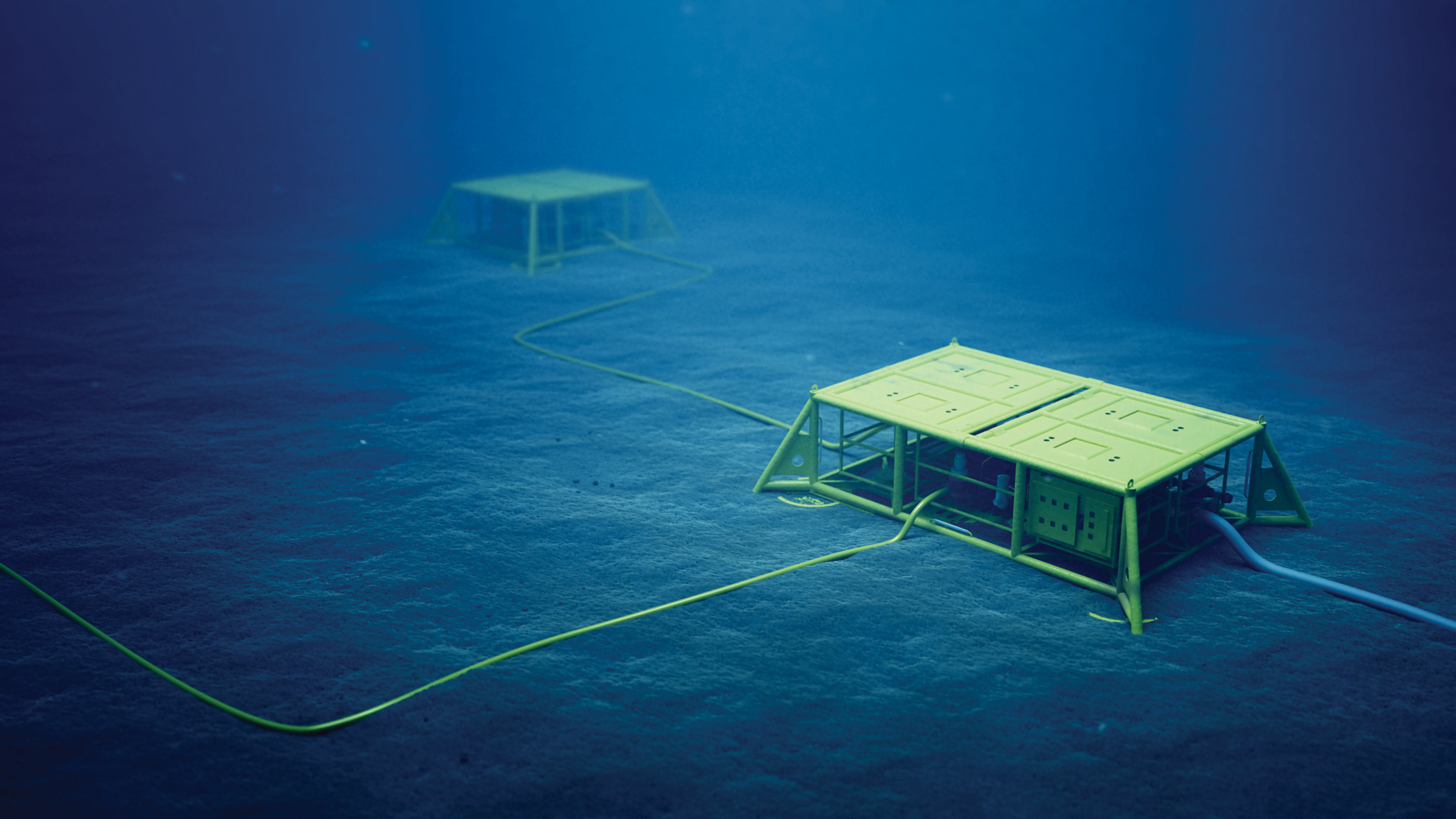oil and gas extraction manifold on the seafloor