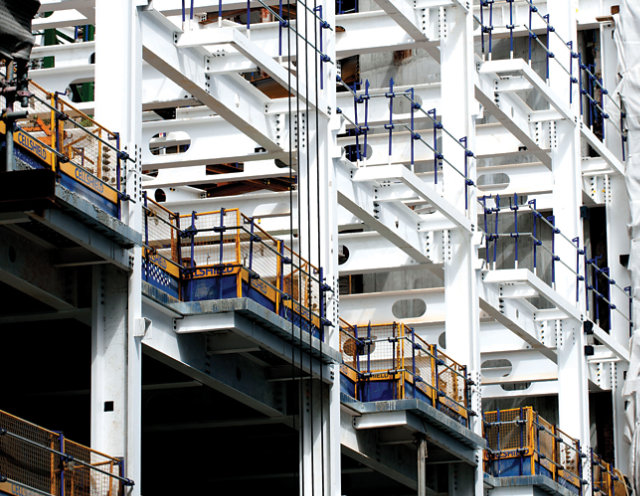 Steel structure within a power generation plant