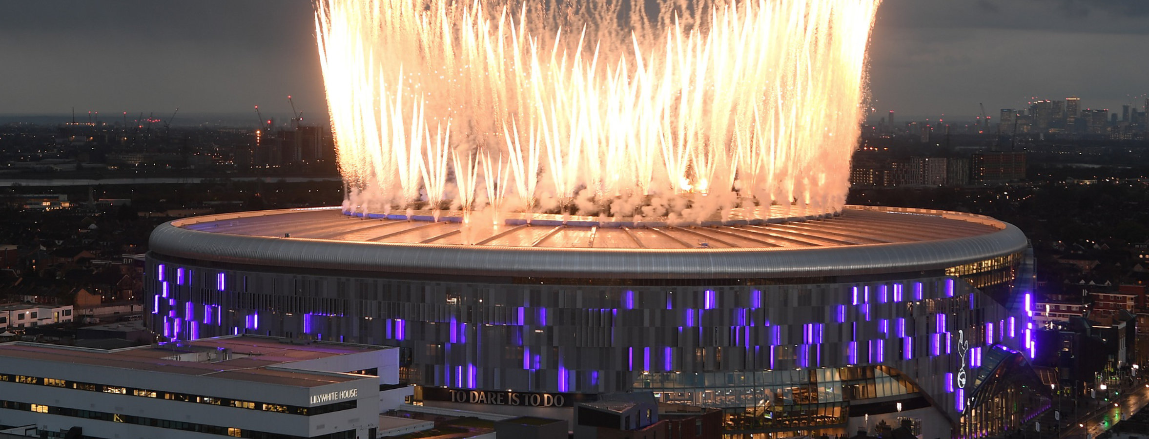 Tottenham Hotspur stadium fireworks during the opening ceremony