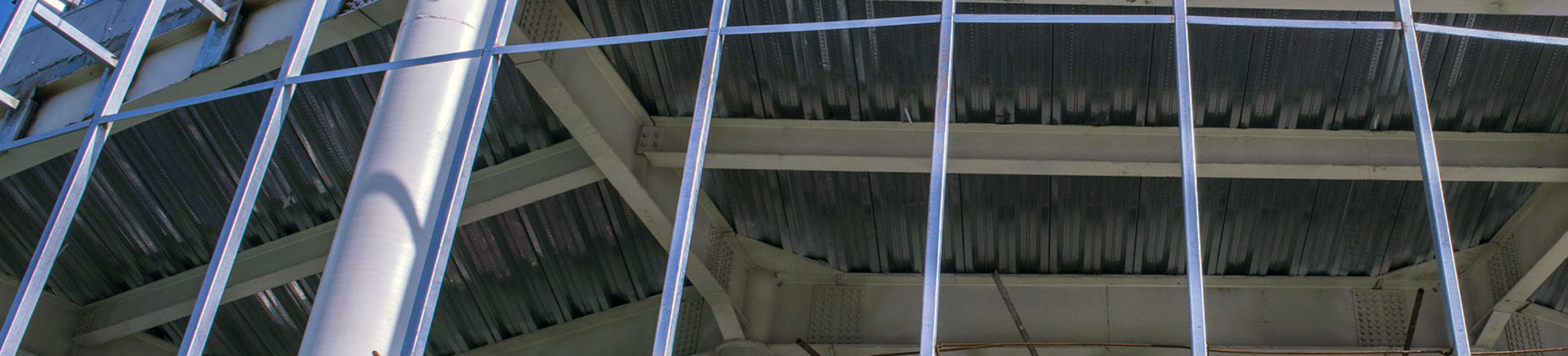 Outside of concrete and steel building.
