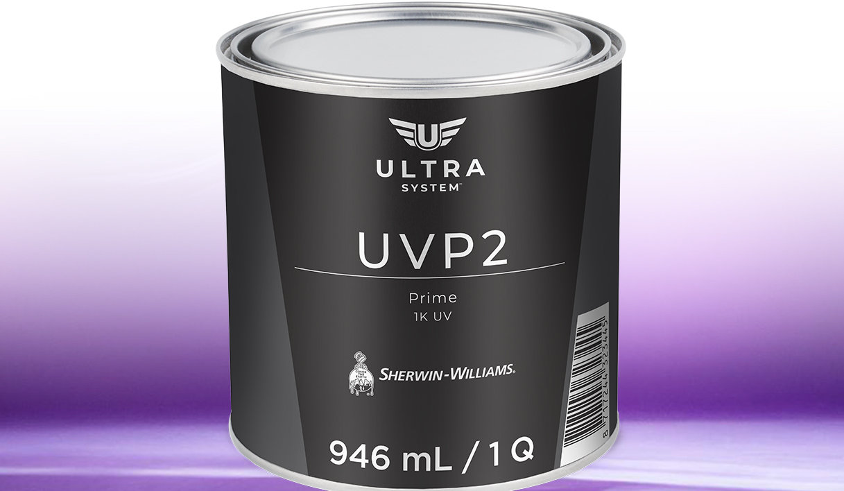 Render of the product UVP2 on a ultra violet colored background