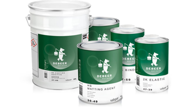 DeBeer automotive additives in an assortment of packaging