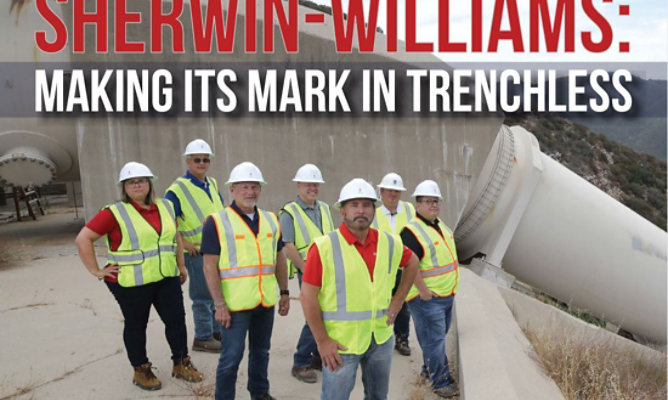 water & wastewater team on cover of Trenchless Technology magazine