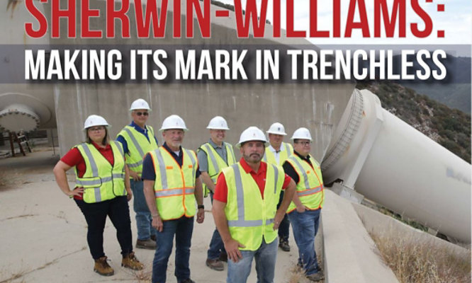 water & wastewater team on cover of Trenchless Technology magazine