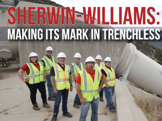 water & wastewater team on cover of Trenchless Technology magazine