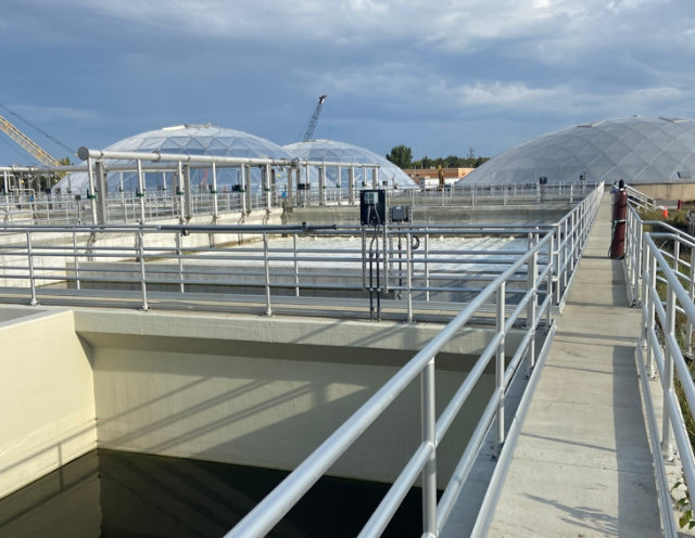 Water Treatment facility with white domes