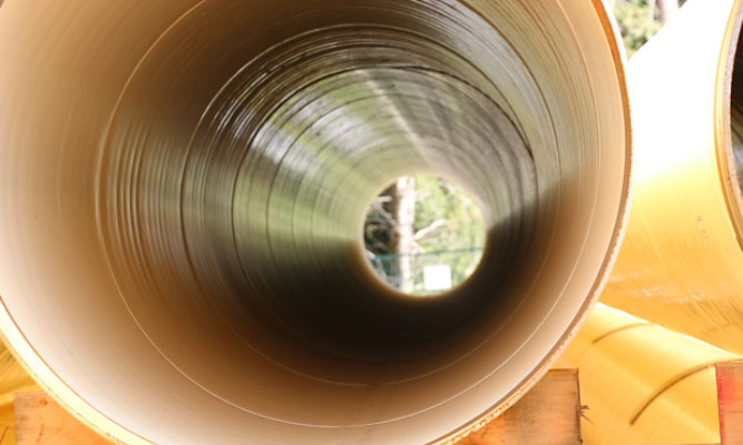 Interior of SherPlate PW-lined pipes