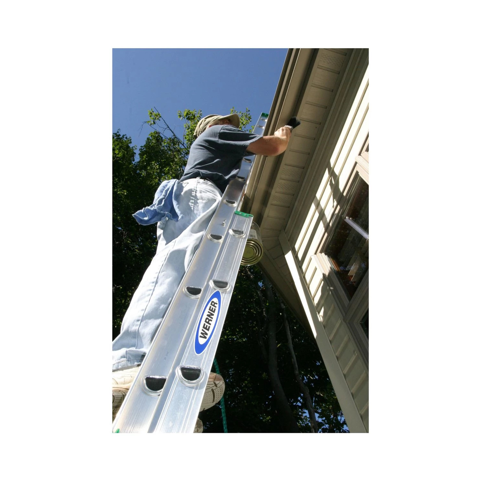 Werner D12002 Series Aluminum DRung Extension Ladder