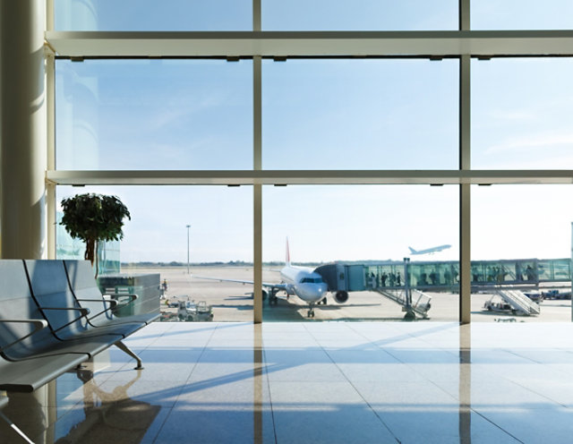 Airport terminal windows