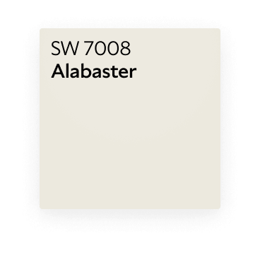 Color chip of Alabaster SW 7008.