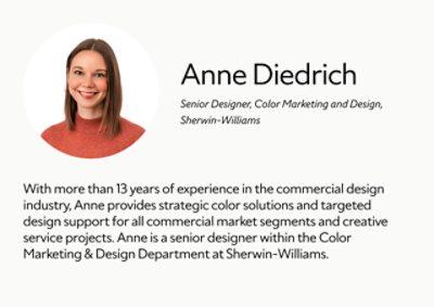 A biography card for Anne Diedrich.