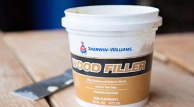 A gallon of Sherwin-Williams Wood Filler