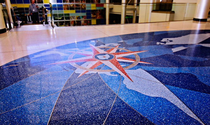 Pavimento Terrazzo in un centro commerciale