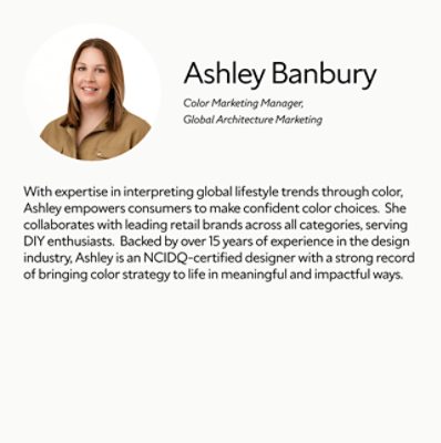 A biography card for Ashley Banbury.