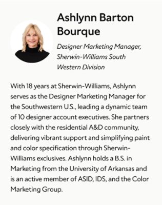 A biography card for Ashlynn Barton Bourque.