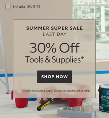 Summer Super Sale Last Day. 30% OFF Tools & Supplies. Shop Now. *Some exclusions apply. Discount activated in cart.