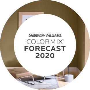 Sherwin-Williams Colormix Forecast 2020 with a modern chair and dark tan walls.