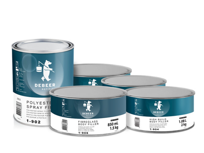 Asortyment wypełniaczy do nadwozi DeBeer