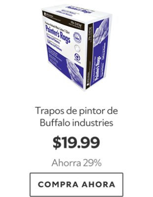 Trapos de pintor de Buffalo industries. $19.99. Ahorra 29%. Compra Ahora.