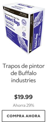 Trapos de pintor de Buffalo industries. $19.99. Ahorra 29%. Compra Ahora.