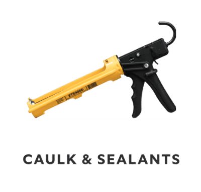 Caulk and sealants. A yellow and black caulk gun.