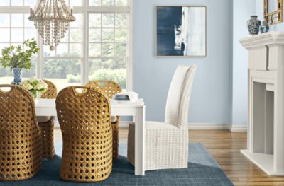 A dining room painted Upward SW 6239.