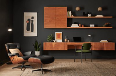 Office painted in Iron Ore SW 7069.