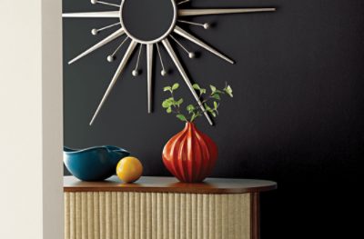Wall painted in Black Magic SW 6991.