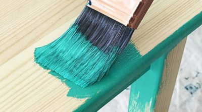 Painting an old set of wooden chairs and a table