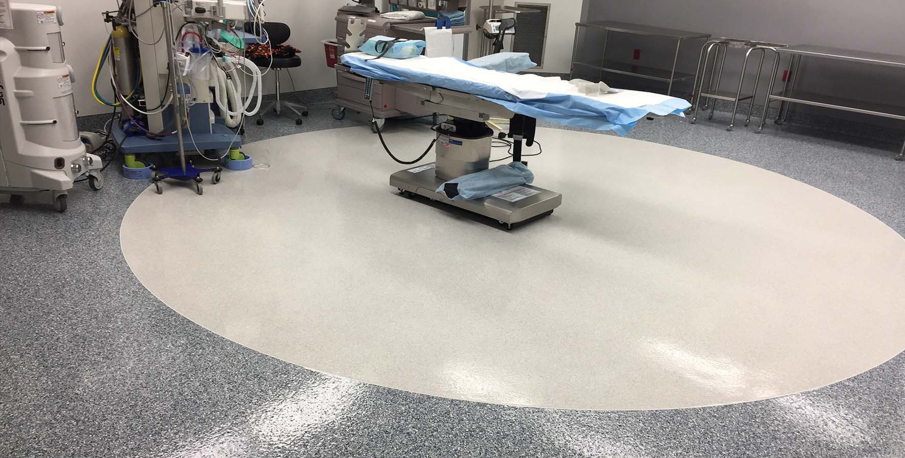 Sterile field on operating room floor