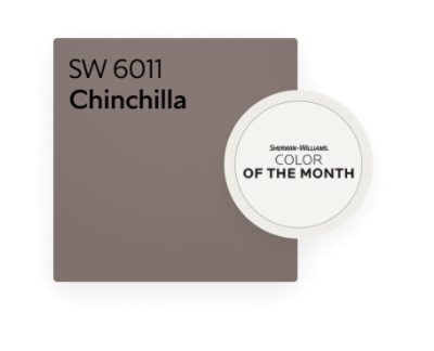 Color chip of Chinchilla SW 6011, color of the month.