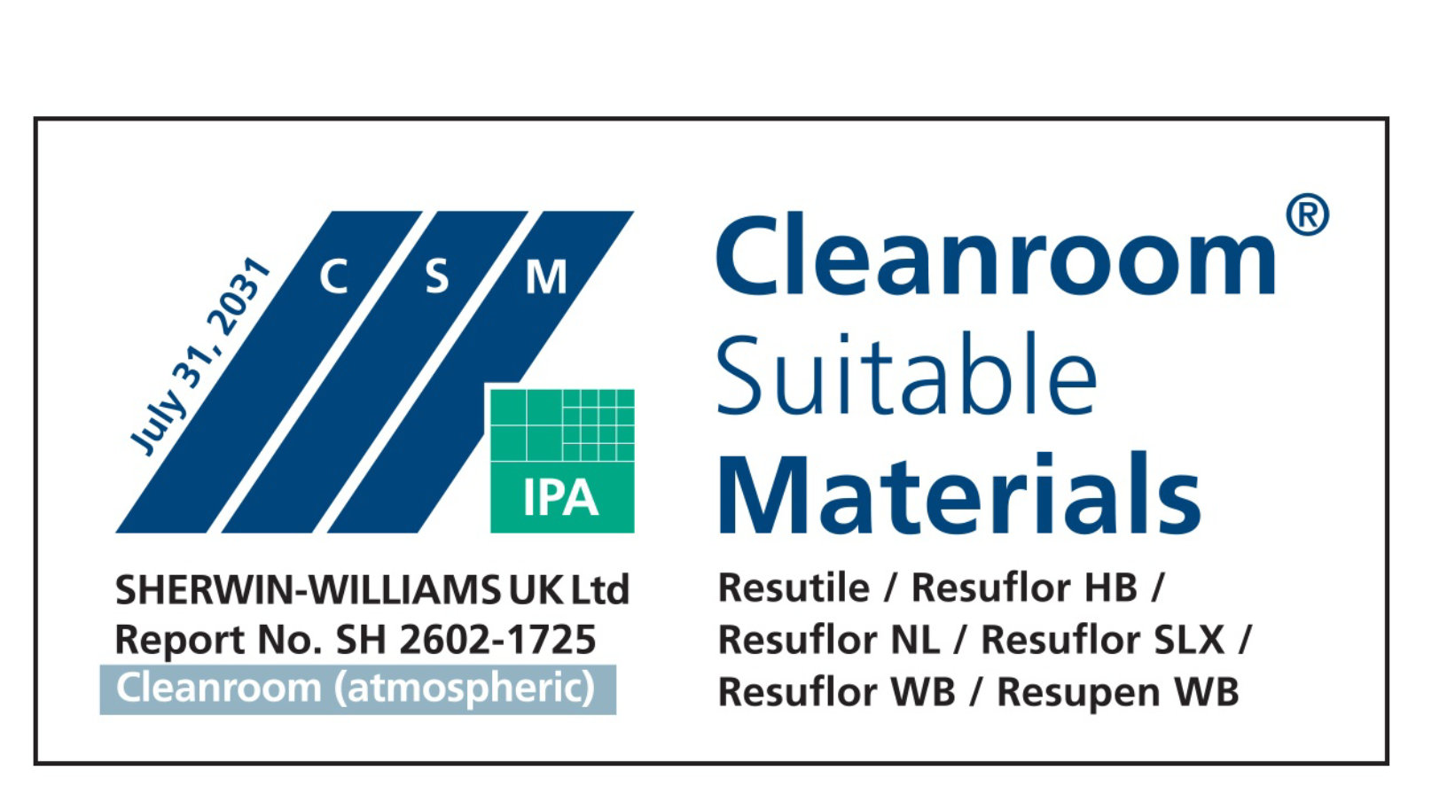 cleanroom suitable materials logo