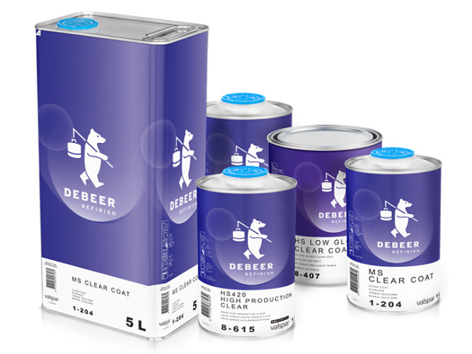Asortyment powłok bezbarwnych DeBeer