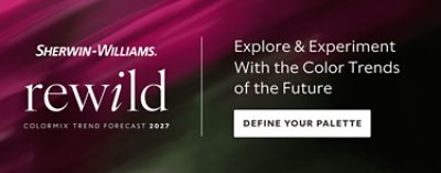 Sherwin-Williams® rewild Colormix© Trend Forecast 2027. Explore and experiment with color trends of the future. Define your palette.