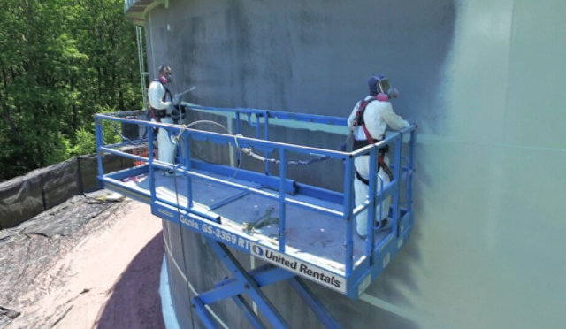 Primer being applied to concrete