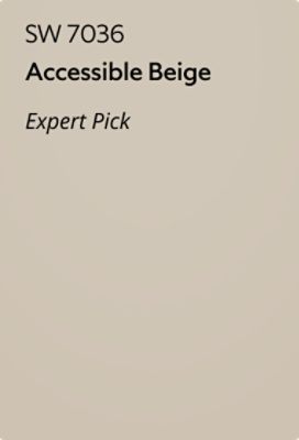 Sherwin Williams 7036 Accessible Beige Color Chip, Expert Pick.